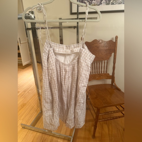 Abercrombie & Fitch Plaid Dress in Cream and Brown - Picture 2 of 4